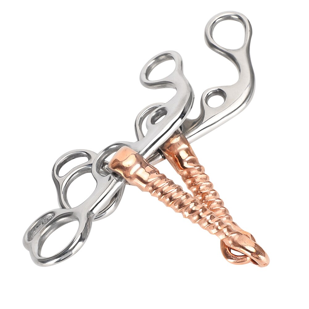 Stainless Steel Horse Snaffle Training Snaffle Bit Equestrian Equipment Supplies Stainless Steel Threaded Copper Rod Horse Bit