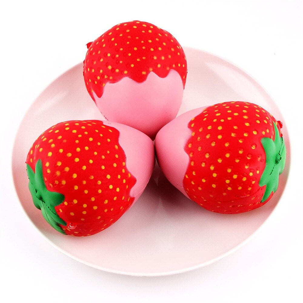 Encantadoras fresas de PU, juguetes suaves de relajación y descompresión, descompresión rápida, juego lento, productos de ventilación irritable