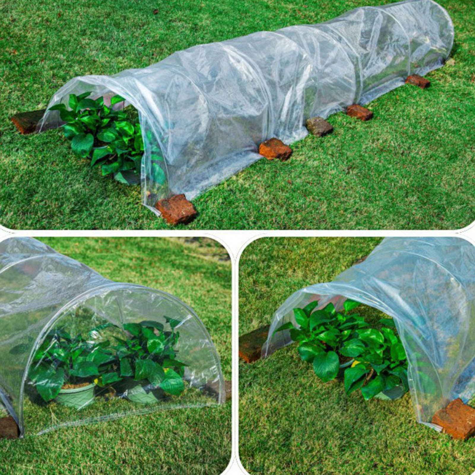 Garden Greenhouse With Frame Tunnel Greenhouse Transparent 5m Arched Greenhouse Rain/cold/frost-proof Plant Insulation Shed