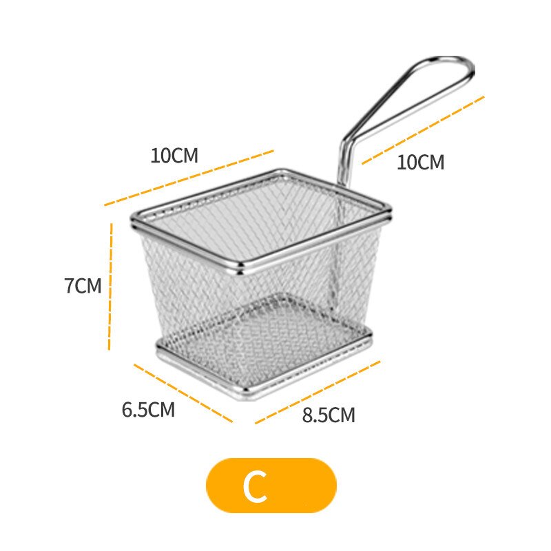 Mini cesta de acero inoxidable para freír pollo frito, cesta de acero inoxidable para patatas fritas, red para aperitivos, herramientas de cocina