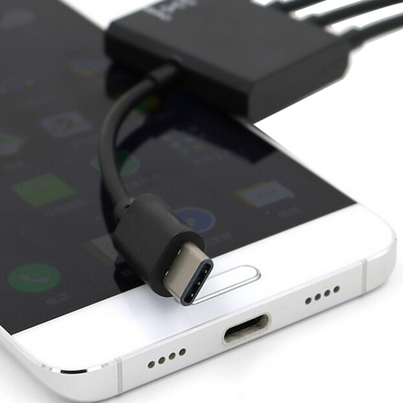 4-in-1 Type-C to Micro USB OTG HUB with Power Supply OTG Type C Hub Multifunction USB Hub With Charging Cables
