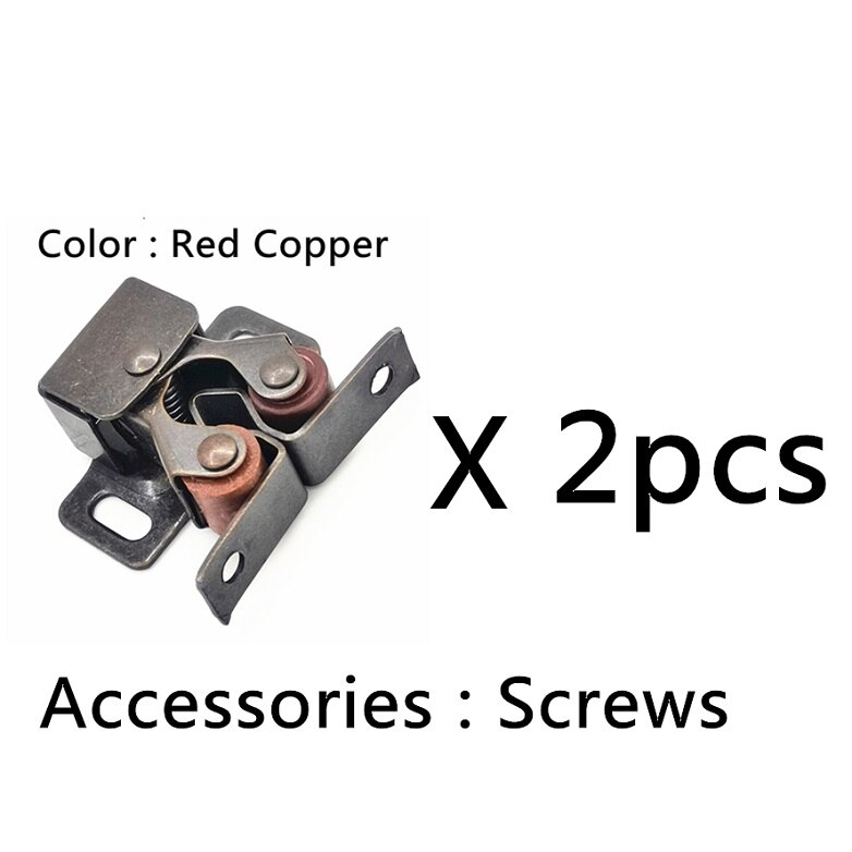 2 unids/lote de tapones para puerta de armario, Catchof, 4 colores para herrajes de armario, accesorios para muebles: Red Copper 2pcs