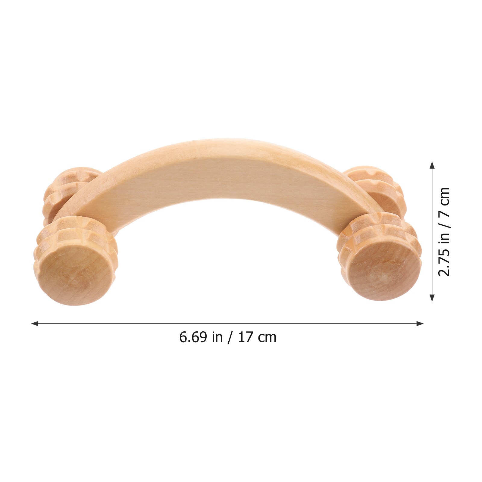 Wooden Roller Neck Massager 4-Wheels Manual Shoulder Massager for Full Body Neck Knee