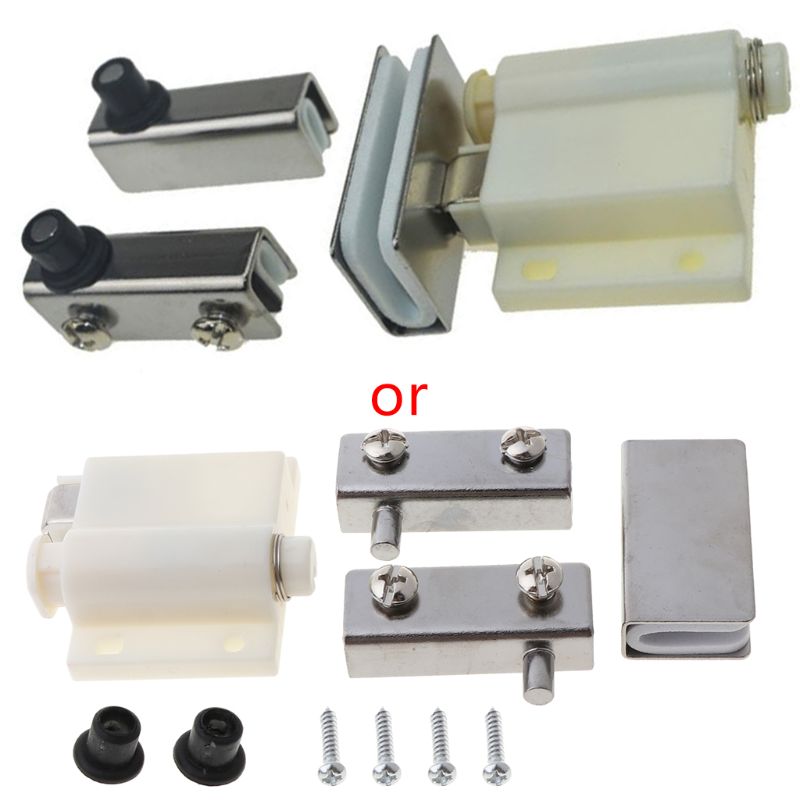 1Set Stainless Steel Single/Double Glass Door Hinge Free Opening Up and Down Shaft Hinges Cabinet Door Furniture Hardware