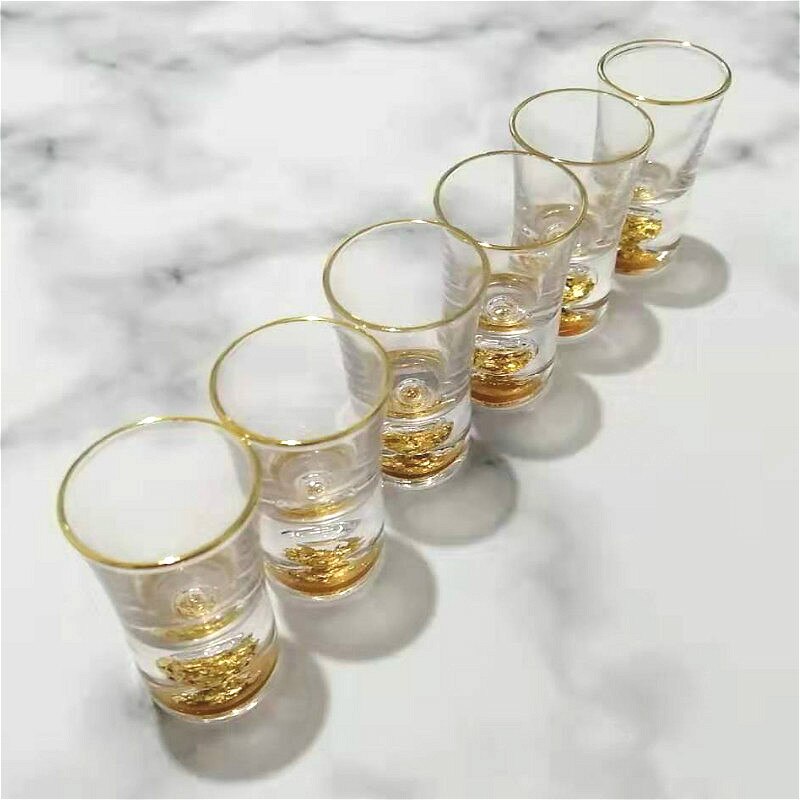10ml vodka vinglas skottglas guld sprit kopp inbyggd guldfolie skull glas kristall sprit glas vin set