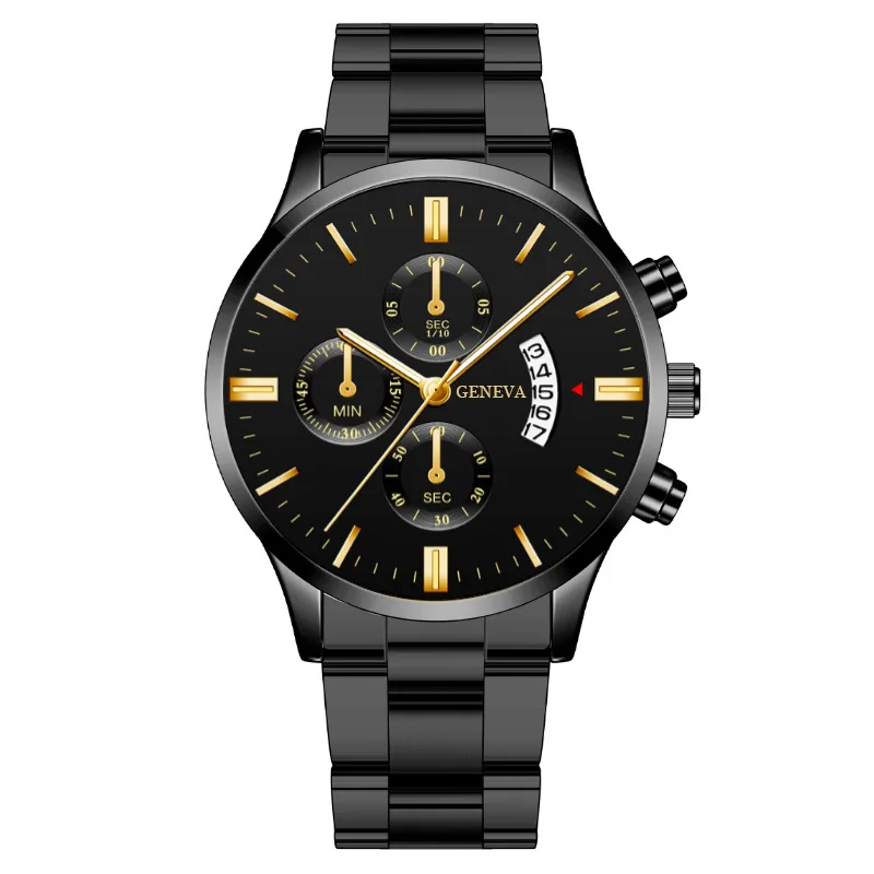 Luksus herreure sølv rustfrit stål quartz armbåndsur herre business ur herre kalenderur reloj hombre: Rose
