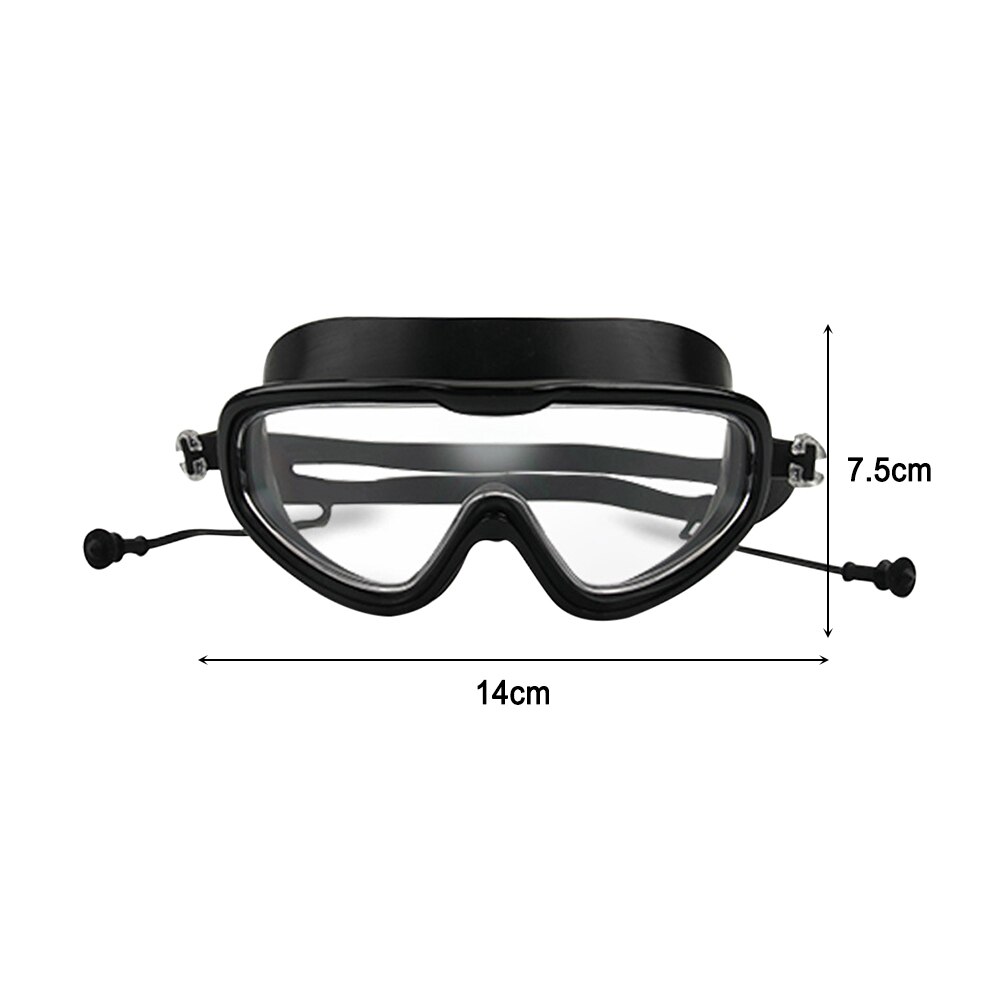 Lunettes de natation pour adultes et enfants, grand cadre, étanche, Anti-buée, HD, , équipement de Protection des yeux: Black for Adults