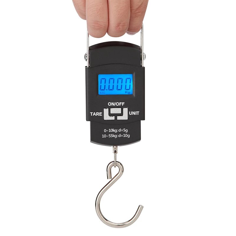 USB Charging 55KG/10g Mini Electronic Portable Digital Scale LED Display Precision Luggage Weight Hanging Scale Fishing Balance