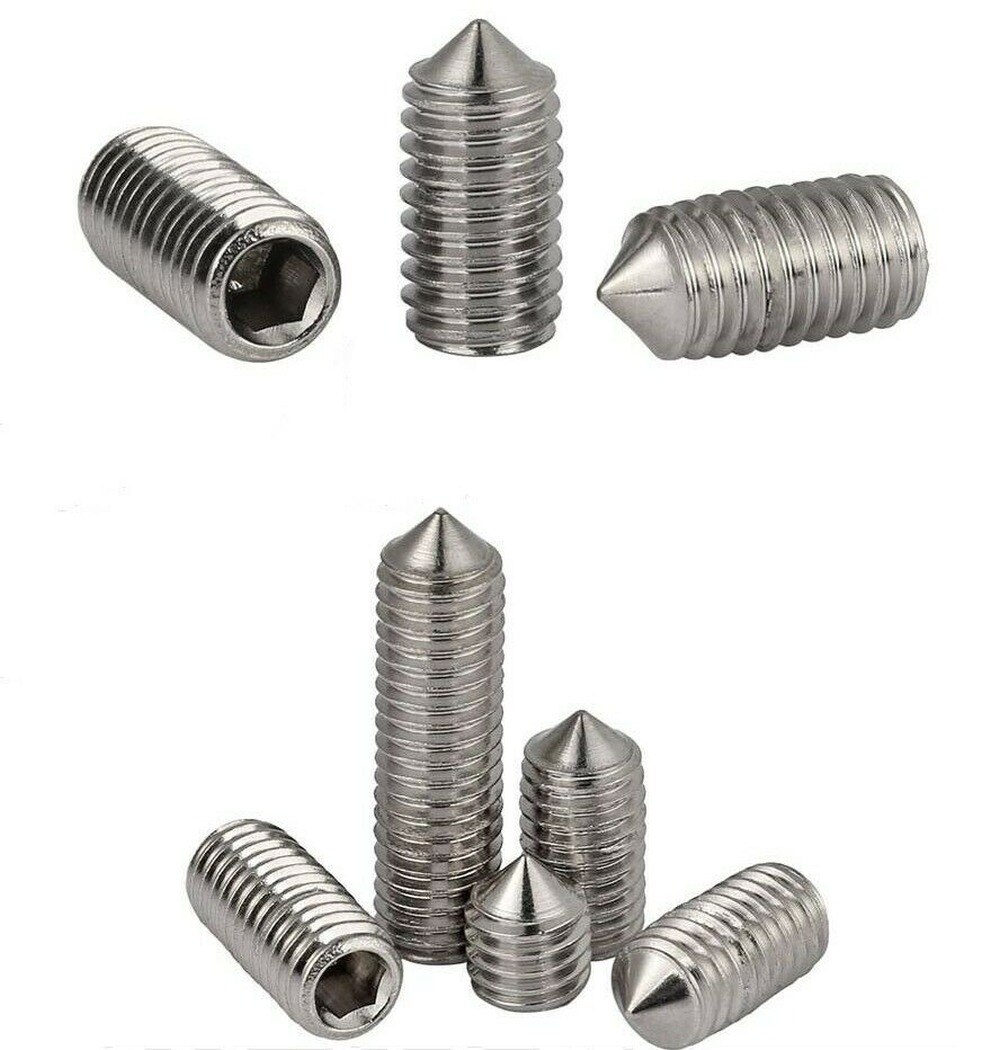 5pcs M10-M12 304 stainless steel cone end set screws hexagon socket headless screws
