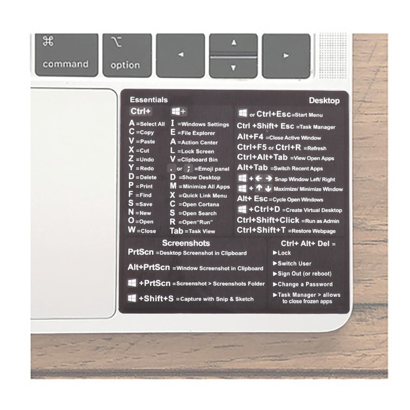 Windows PC Reference Keyboard Shortcut Sticker Adhesive for PC Laptop Desktop For Laptop PC