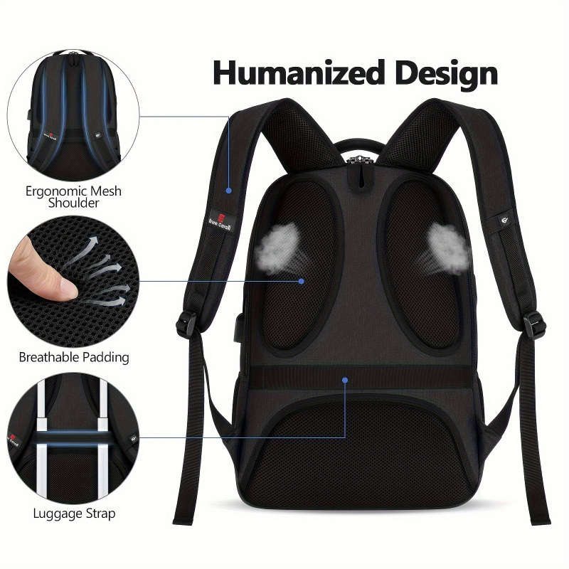 Bagsure water-resistant 15.6 inch Laptop Backpack with USB charging port