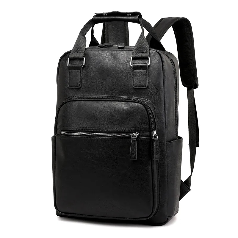 Mochila elegante para estudantes e profissionais com material PU durável e espaço espaçoso: Bege