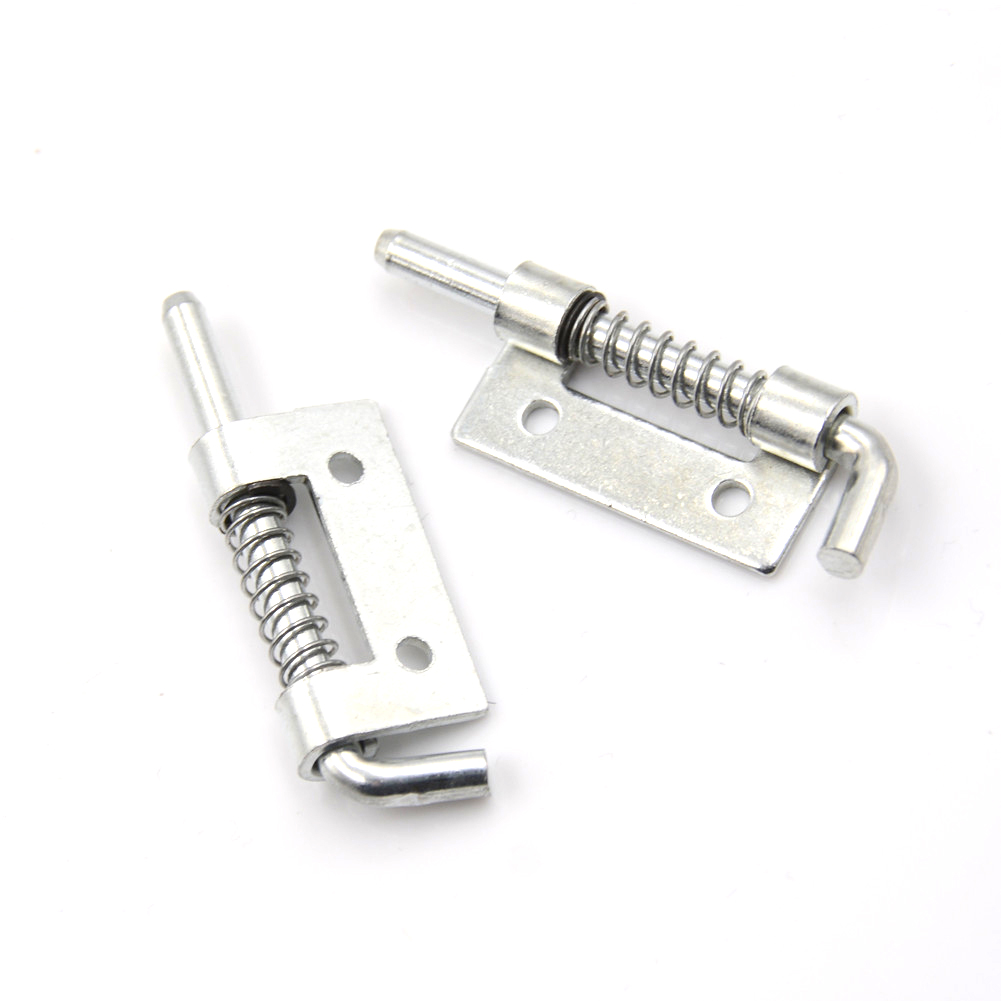 5Pcs/lot Spring Loaded Metal Security Barrel Bolt Latch Silver Tone Spring Latches Door Cabinet Hinges Hardware 5.3*1.7cm