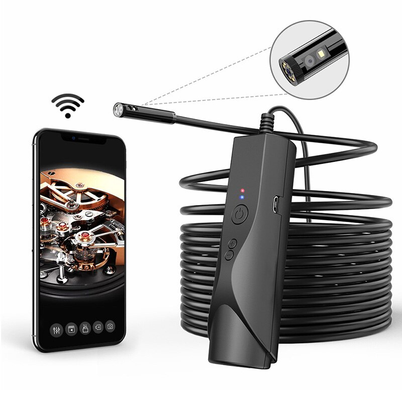 4,9mm/ 8mm Dual Endoskop Kamera 2,0 MP Drahtlose Schlange Kamera Kanalisation Kamera Mit 6 LED-leuchten für Android IOS Samsung Iphone