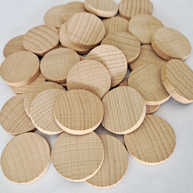 10-50 mm Hardwood Beech Round Wood Chips DIY Wood Crafts Wood Chips: 30mm  15pcs