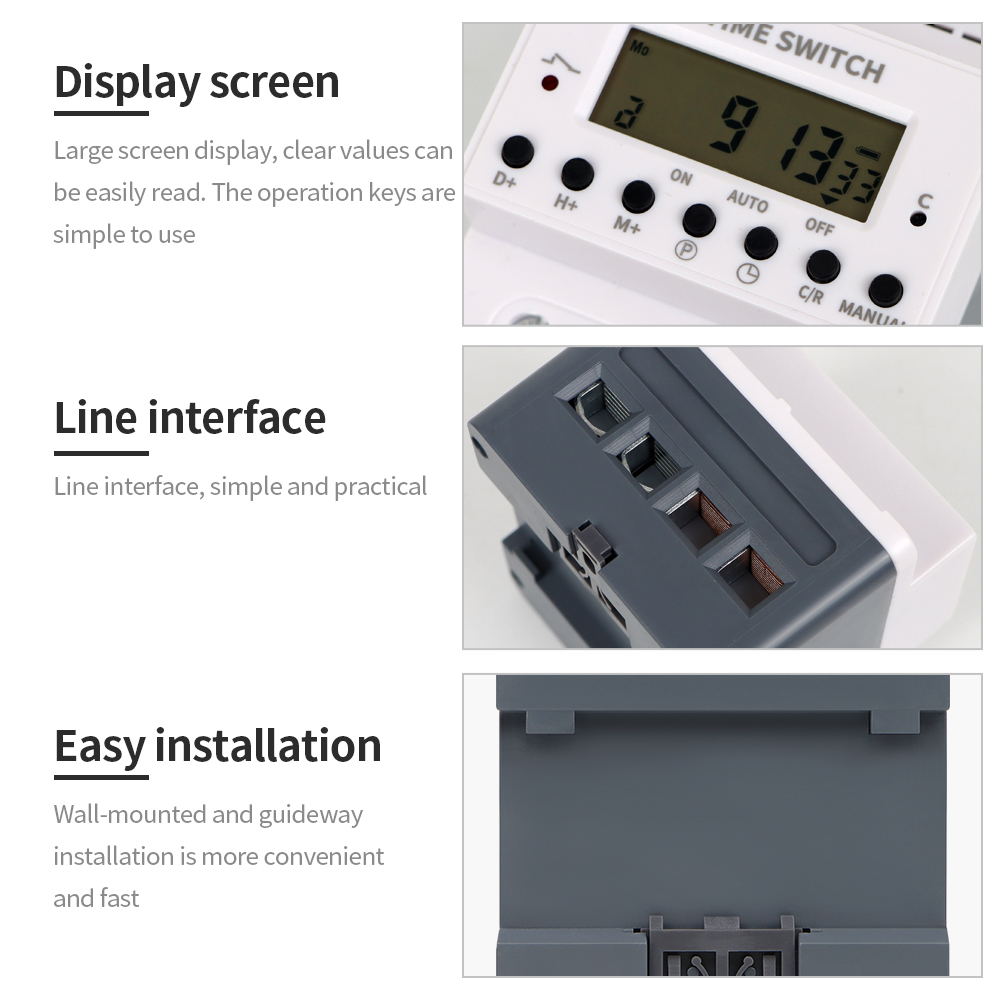 Digital Weekly Programmable Timing Control Time Controller Electronic Timer Switch Din Rail Relay Can Set For 168 Hours 220V