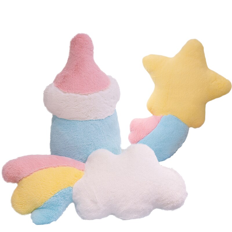 Mooie Kleurrijke Pluche Wens Star Cloud Liefde Vorm Sierkussen Zuigfles Speelgoed Home Decor Kussen