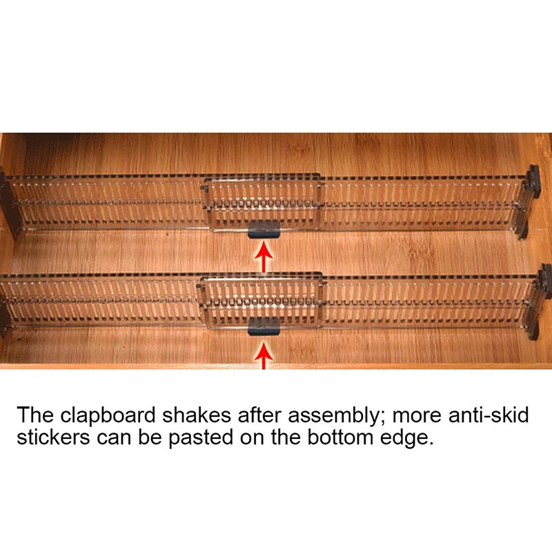 2Pcs Adjustable Drawer Separator Divider Plastic DIY Closet Storage Division Board Separator Divider Grid For Household