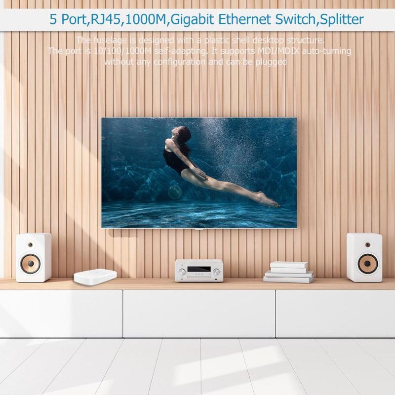 ALLOYSEED FSG105M 5 Port PoE Switch High Speed RJ45 1000M Gigabit Ethernet Switch Fast Ethernet Network Switcher Hub Splitter