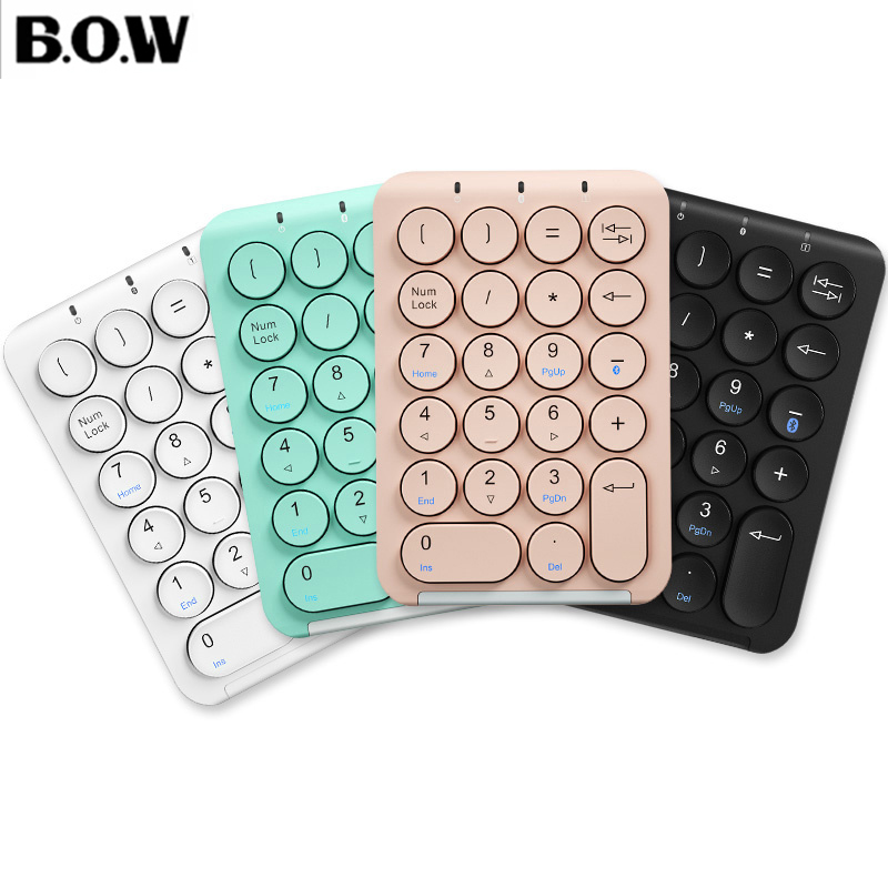 BOW 22 teclas teclado numérico inalámbrico teclado numérico Bluetooth recargable teclas redondas teclado numérico para ordenador portátil iPad