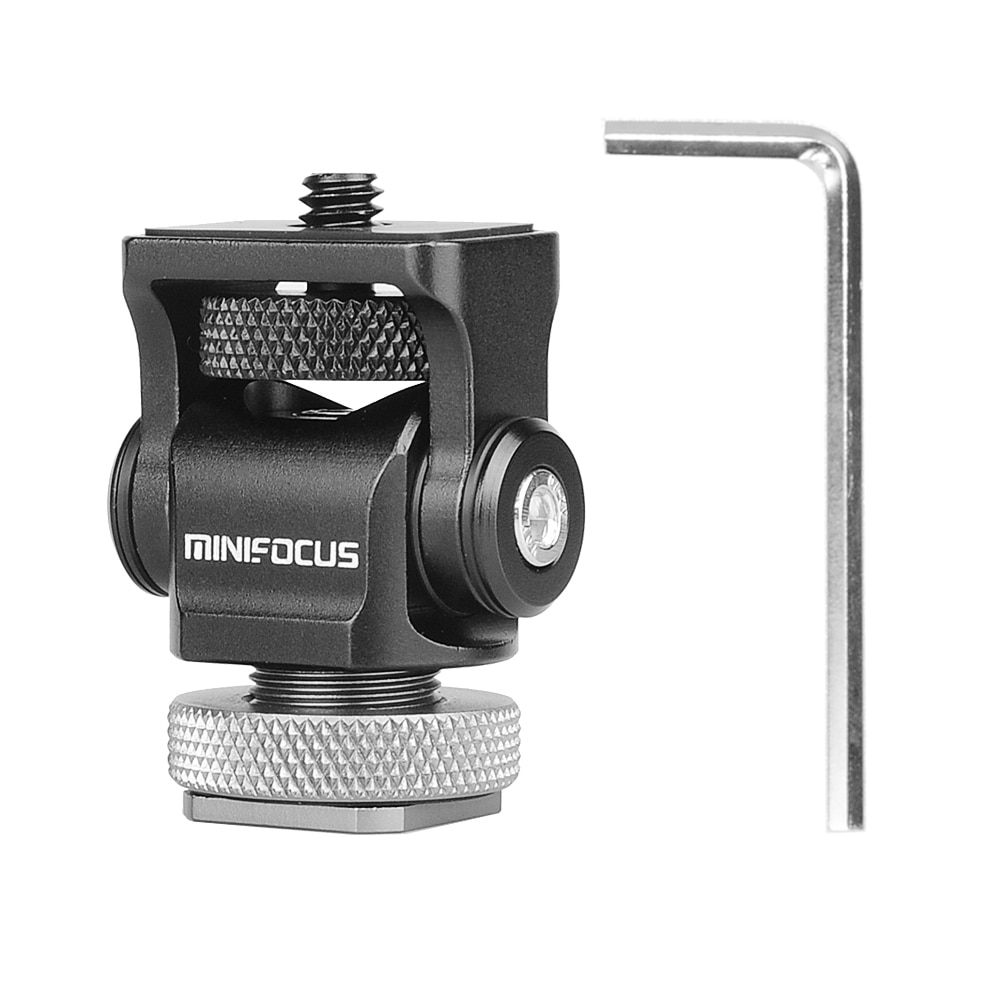 Fild monitorholder med mini hurtigutløserplate tilt 180 gradere svivel 360 grader til kameraskjermbrakett