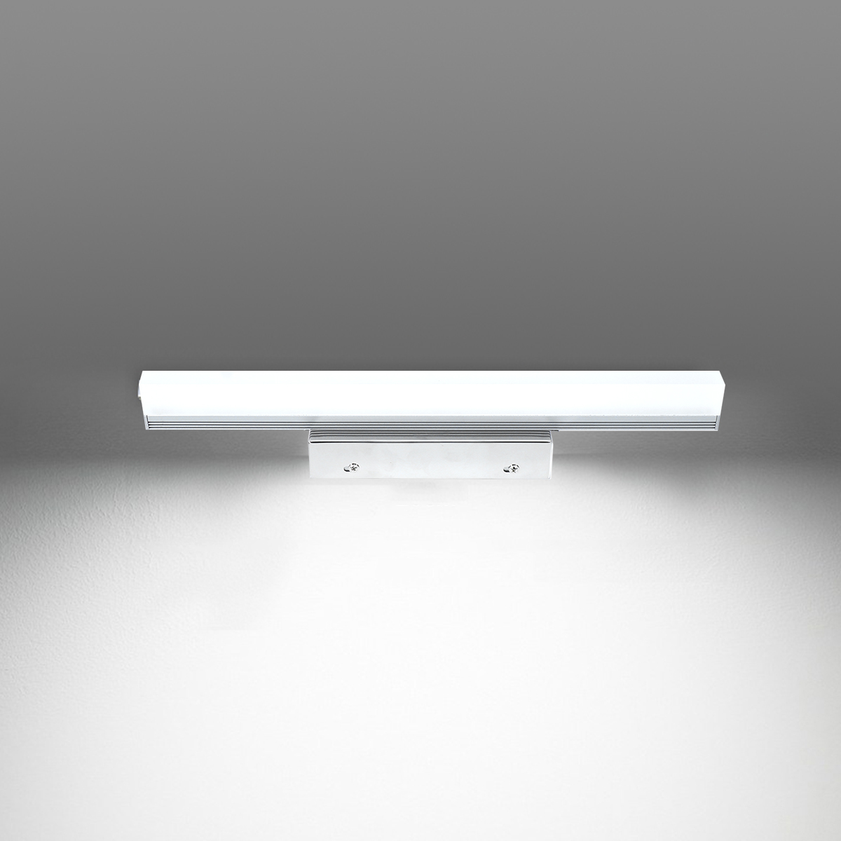 1pc 220V Simple LED Mirror Headlight Waterproof Anti-fog Bathroom Mirror Wall Lamp Cabinet Mirror Light (Silver White Light) A30