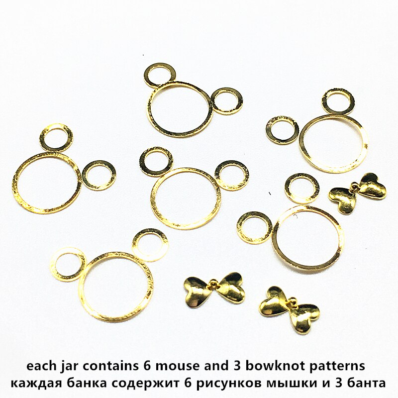 1 doos muis metaal 3d nageldecoraties gedroogde bloemen bedels dieren nagel paillette hart accessoires schelp manicure japans