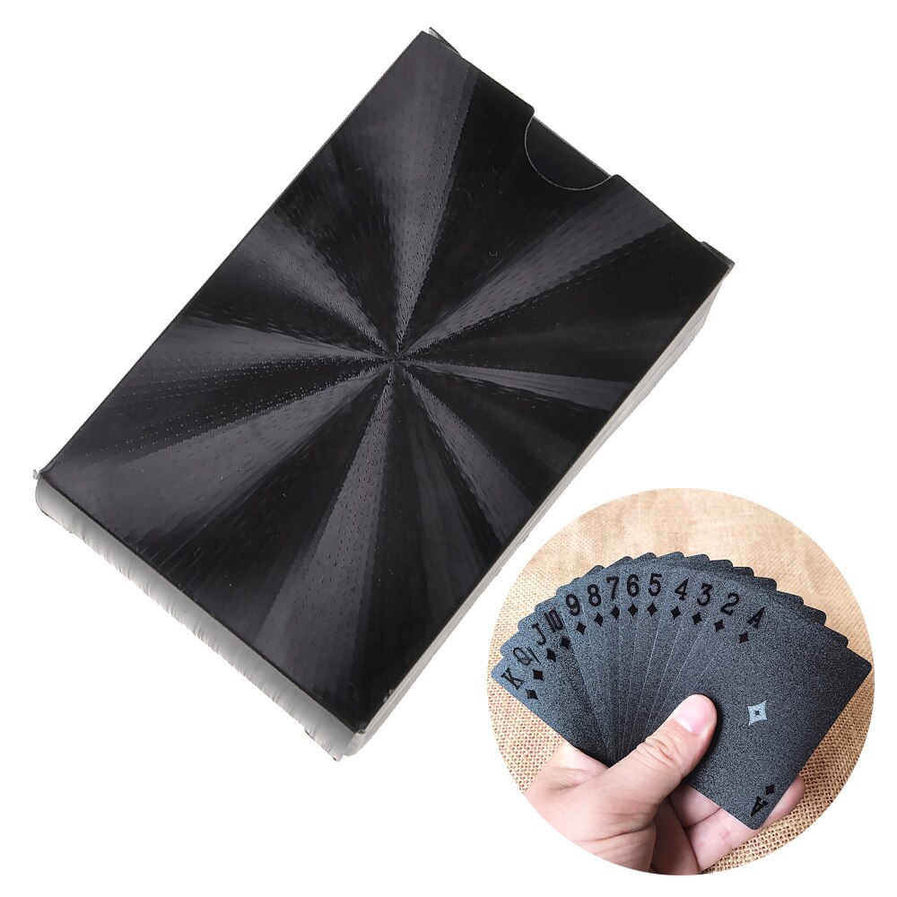 1 Set Poker Playing Cards Matte Back Smooth Face Plastic For cards Black Waterproof