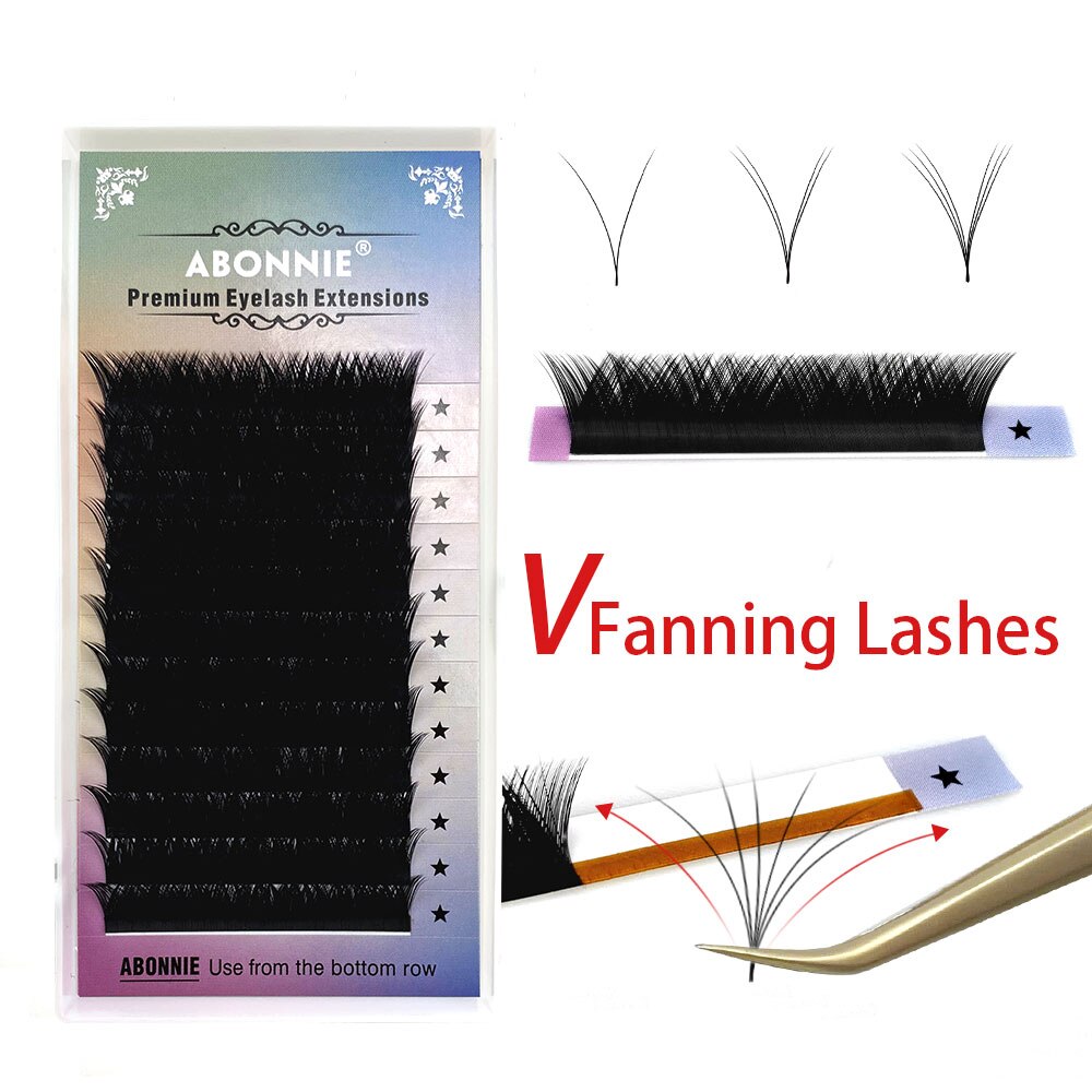 Abonnie V Vorm Auto-Fans Wimper Extension 8-12Mm Fan Wimpers Volume Lash Extension Premium Maquiagem cílios