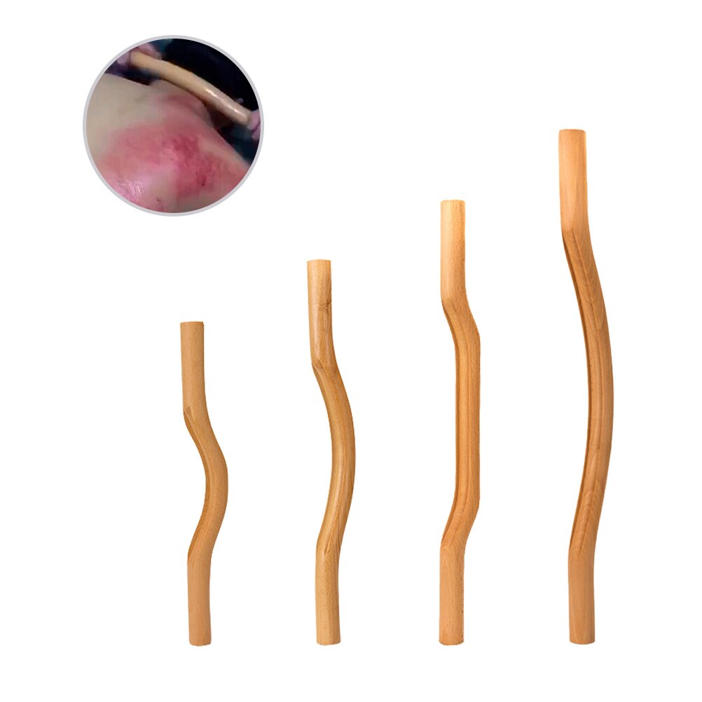 4 Pcs Wood Scraping Sticks Tendon Stick Health Care Tool for Self Myofascial Release and Trigger Point Therapy