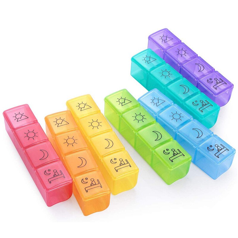 28 Slots Pillendoosje 7 Dagen Wekelijkse Pillendoosje Container Geneeskunde Doos Met Lederen Tas Dispenser Splitter Pil Organizer Case houder