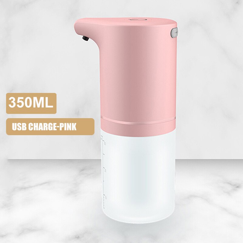 Intelligente Automatische Zeep Schuim Dispenser Hand Wasmachine Voor Keuken Badkamer Slimme Vloeibare Dispenser 350Ml: Soap-pink