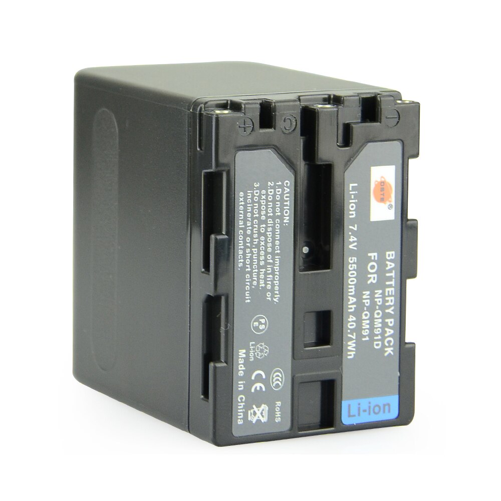 DSTE 5500mAh NP-QM91D QM91 Batterie pour Sony DCR-TRV24 TRV240 TRV240K TRV245E TRV24E TRV25 TRV250E TRV255E DVD100 DVD101