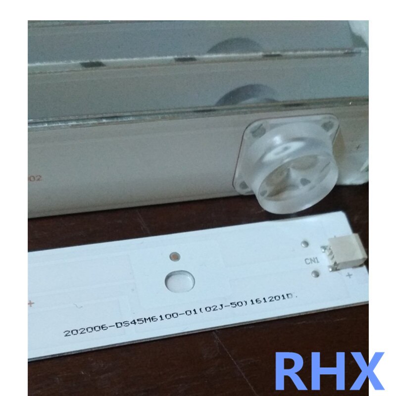 8 stück/lot 45x/ x /xf 202006-ds45 m 6100-01 ds45 m 61-ds01 424mm 3v 4 leuchten aluminium lcd-tv-hintergrundbeleuchtungsleiste