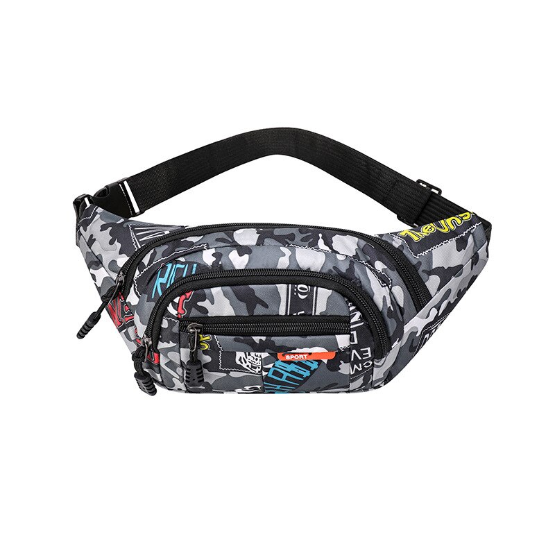 Moda spalla marsupi amanti Camouflage marsupio alpinismo all'aperto Messenger Bag tempo libero Versatile colore Trend Bag: gray