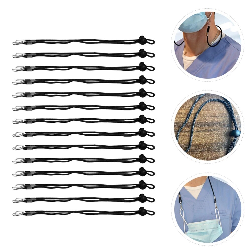 Cordón para mascarilla facial, cuerdas a prueba de viento, longitud ajustable, soporte para máscara, 20 Uds.