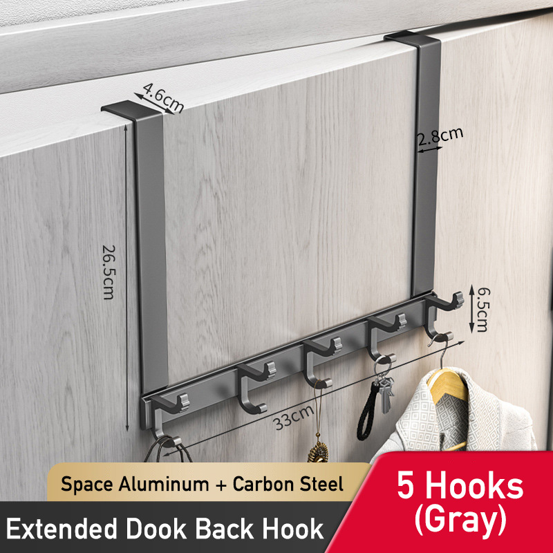 Metal dørbøjle til hjemmet køkken badeværelse bruserum over døren kroge aftagelig tøj frakkeophæng opbevaring organisering: Lysegrøn