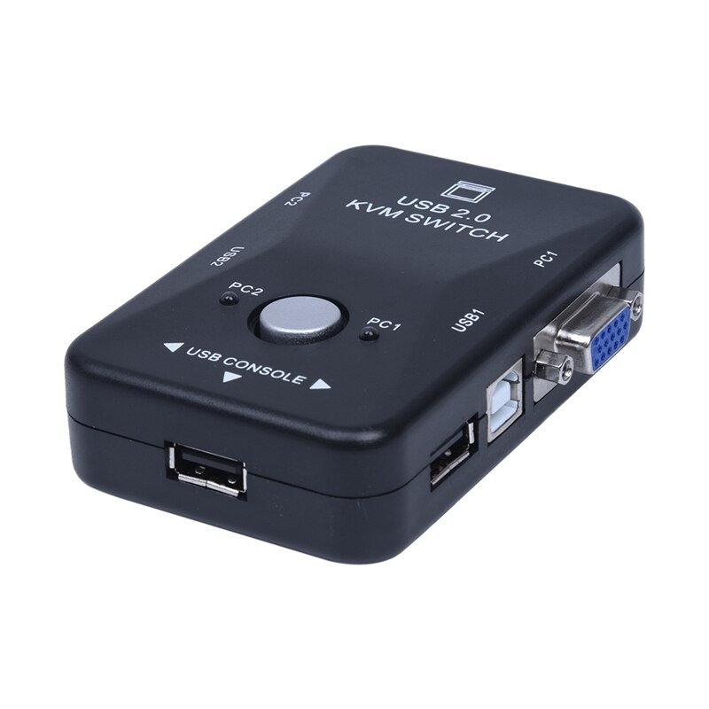 Adaptador de caja de interruptor Manual KVM todo en uno, Mini 2 puertos, con conector USB