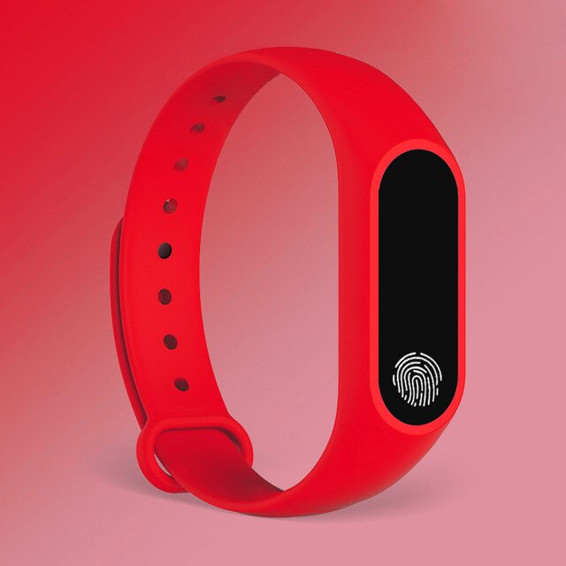 Smart Band Waterproof with Heart Rate Monitor Smart Bracelet Fitness Tracker Pedometer Wristband for Women Men Sport Watch: Red