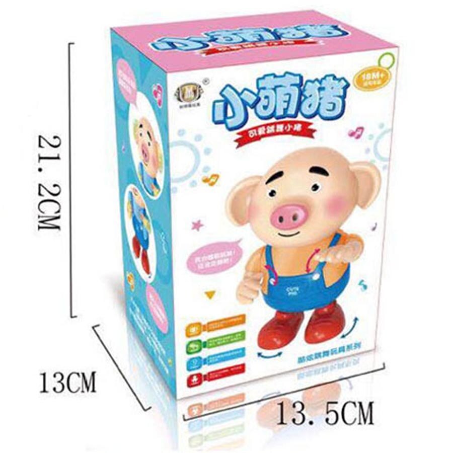Electric Pig Dancing Robot Toys For Children Cute Funny Seaweed Dance Musical Flashing Intelligent Walking Toys Kids: Pig With box