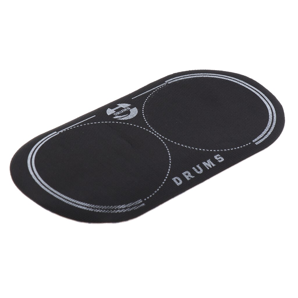 Eq dobbelt pedal patch bas tromme patch trommehoved kick pad beskytter til tromme dele percussion instrument tilbehør 12.8 x 6.5cm: Sort