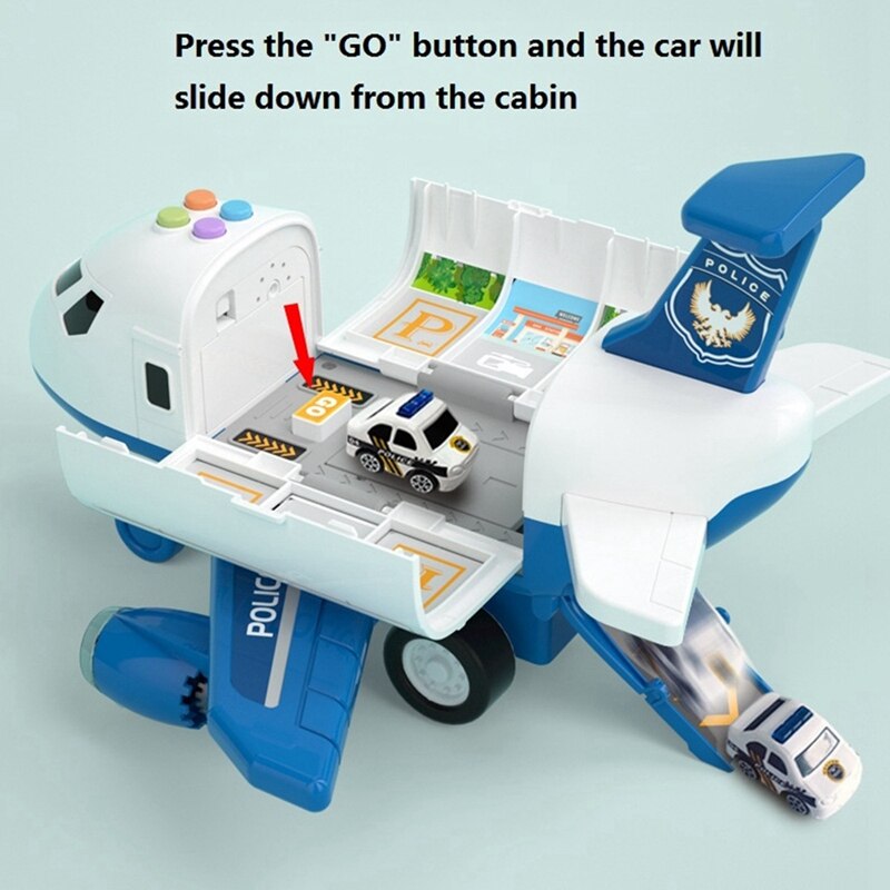 Musik lys simulering inerti børns fly legetøj med mini lastbil