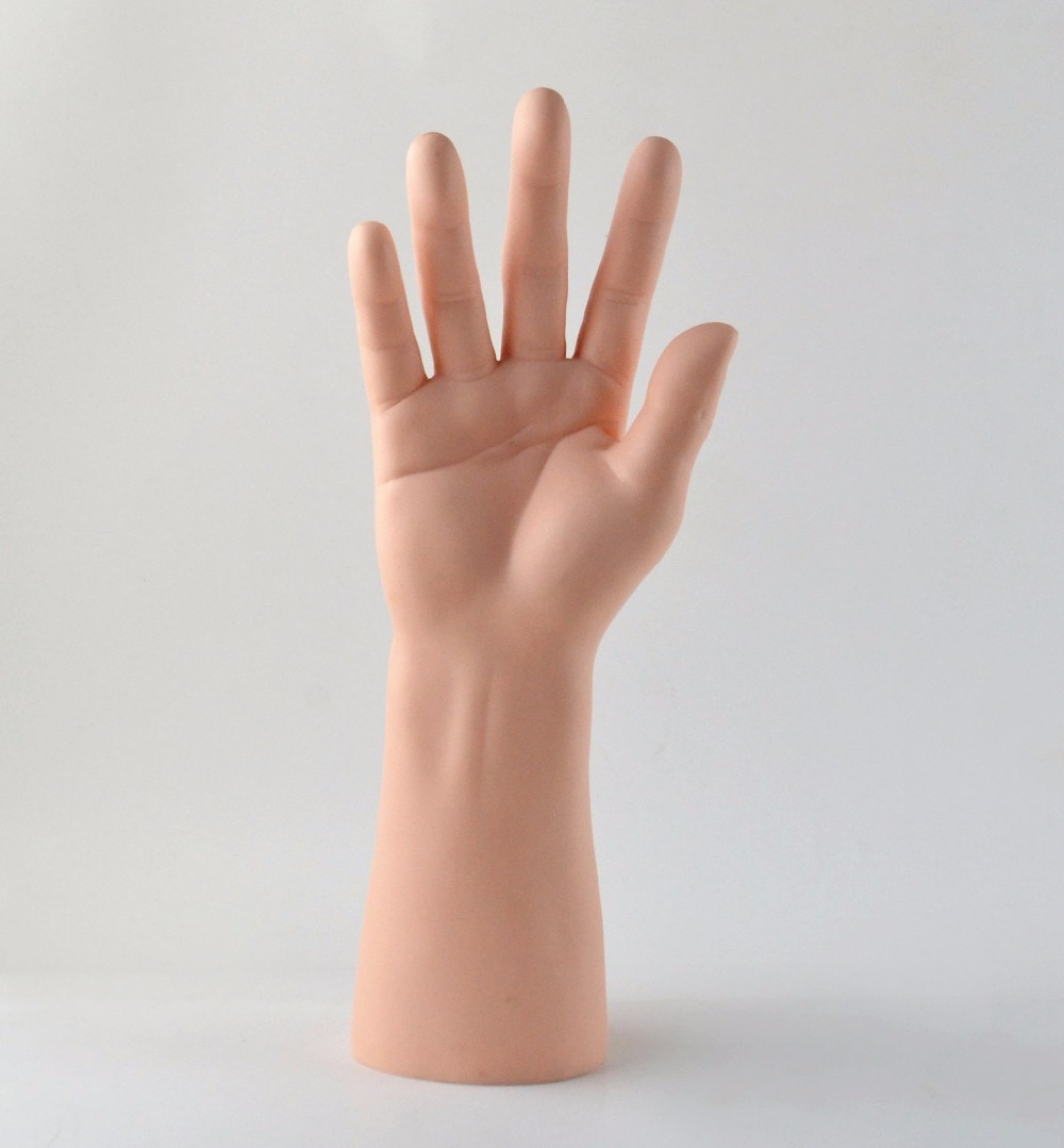 1pc menn mannequin hånd håndledd ring klokke display base mannlige hansker modell hud maleri 14 tommer