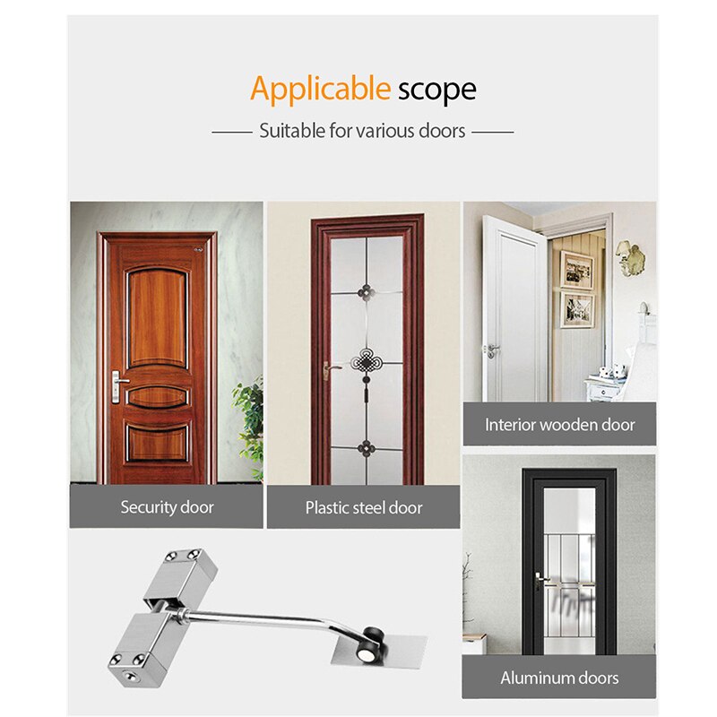 Automatic Mounted Spring Door Closer Adjustable Speed Surface Self Closing Home Deurdranger Door Closing Equipment Mute Hardware