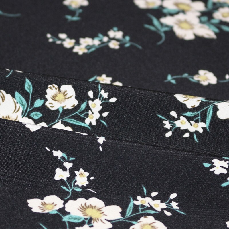 Chiffon Fabric By The Meter Floral Printed Micro Elastic Opaque Dress Skirt Flowers Summer Fabrics Breathable for Sewing Brocade