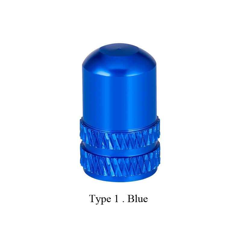 Fahrrad Reifen Ventil Kappe Aluminium Schrader/Presta Ventil Kappe Fahrrad Reifen Kappen Mit Vakuum Reifen Gesetz Mund Mutter Radfahren zubehör 2Pcs: type1.blue