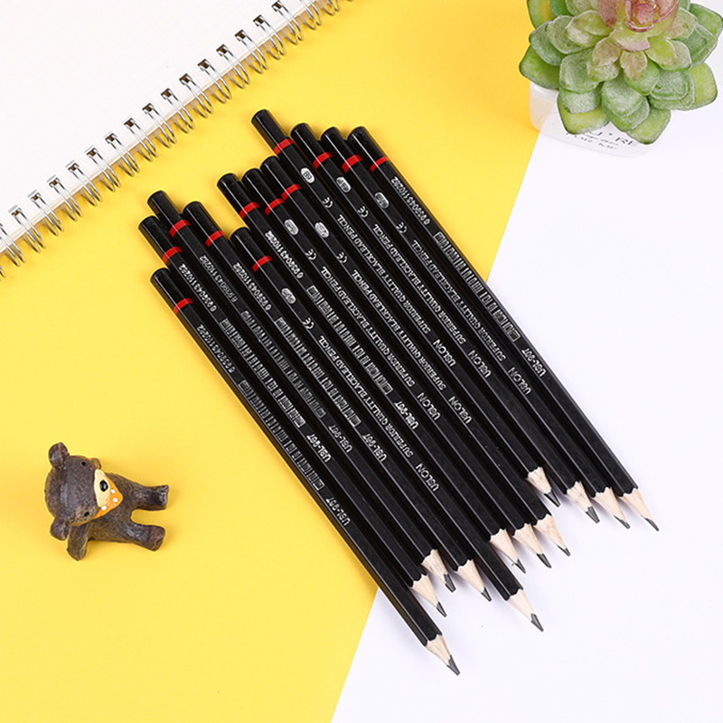 Graphite Pencils 12Pcs/Set Drawing Pencil for School 2H-8B Sketch Charcoal Pencils Stationery&amp;Office Writing Pencil Art Supplies