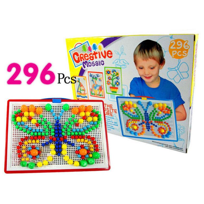 Kinderen Kinderen Puzzel Peg Board Met 296 Haringen Educatief Speelgoed Creatieve Gaven Puzzels Speelgoed Kleurrijke Knoppen Assembleren Paddestoelen: Default Title