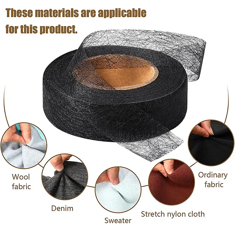 60M Zelfklevende Broek Zoom Tape Rand Verkort Plakken Tape Ijzer op Broek DIY Kleding Lengte Verkort Huishoudelijke naaien Accessoires