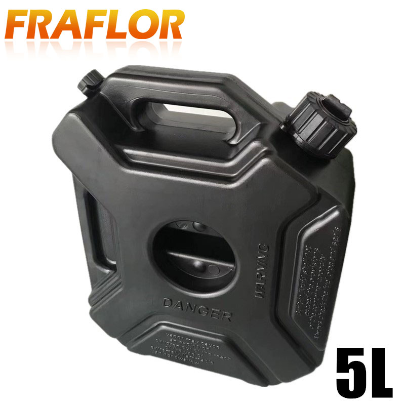 Unique 5L Black Green Cans Fuel Tank Jerrycan Spare Plastic Petrol Tanks Motorcycle Jerry Can Gasoline Oil Container Fuel-jugs: 5L Black No Lock